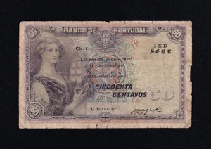 F.C. PORTUGAL , 50 CENTAVOS 1920 , B/C- (F-) , P.112b . - Picture 1 of 2