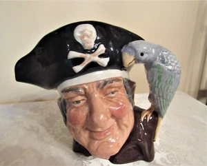 Royal Doulton Toby Jug Pitcher Long John Silver Pirate * 7.5" W * 1951 * D6335 - Bild 1 von 10