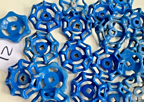vtg water faucet knob VALVES handle Steampunk blue retro lot arts crafts antique Cover