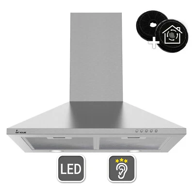 KKT KOLBE Cappa aspirante 60cm Inclinata acciaio inossidabile Funzionamento a pulsante