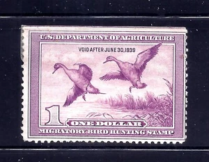 US Stamp - #RW5 - MNG - $1 1938 Duck Hunting Stamp - CV $85 - Picture 1 of 1