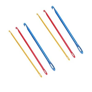 6PCS with Eye Tunisian Crochet Hook Aluminum Knitting Hook Sewing Accessories - Picture 1 of 7