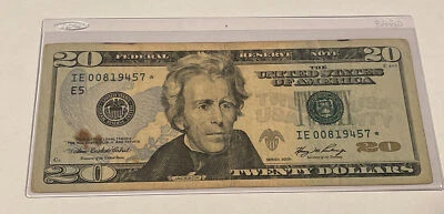 US Fancy Star Error Note Serial Twenty Dollar Replacement Duplicate Ink Fed $20 - Image 1 of 2