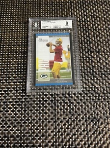 2005 BOWMAN #112 AARON RODGERS ROOKIE PACKERS / JETS  BGS BECKETT 8 NM-MT - Picture 1 of 3