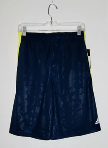 NWT adidas Boy's Navy Blue and Lime Green Climalite Basketball Shorts sz XL 18 - Picture 1 of 12