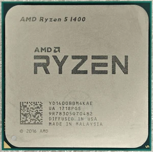 AMD Ryzen 5 1400 YD1400BBM4KAE Quad-Core 3.2GHz/8M Socket AM4 Processor CPU - Picture 1 of 2