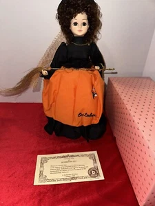 Vtg Brinn’s 1988 Limited Edition October Halloween Witch Musical Rotating Doll  - Picture 1 of 6