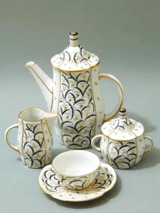 Hutschenreuther W. Buhe Art Deco Mokka Espresso Solitär für 1 Person um 1925 - Bild 1 von 20