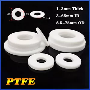 PTFE Rubber Washer Seals 1-3mm Thickness 3-66mm ID 8.5-75mm OD - Picture 1 of 10