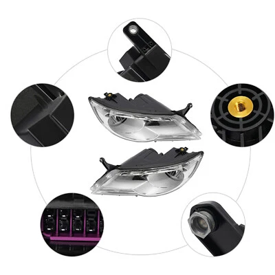 Pair Headlights Headlamp for 2009-2011 Volkswagen Tiguan Left+Right Side Foto 1 de 4