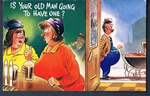 COMIC POSTCARD - TAYLOR BAMFORTH 2335  IS YOUR OLD MAN GOING TO HAVE ONE - Bild 1 von 2