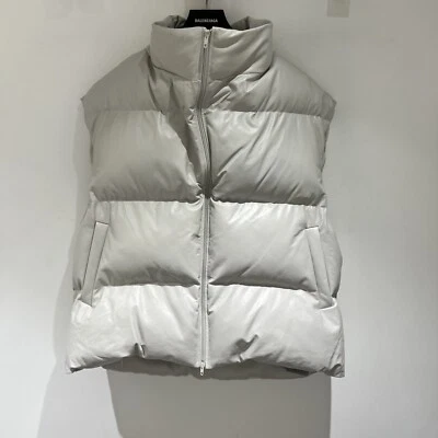 Balenciaga Oversized Leather Puffer Vest - Image 1 of 4