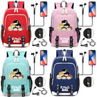 Anime Mob Psycho 100 Teenager USB Laptop Backpack Shoulder Travel Fashion Bags