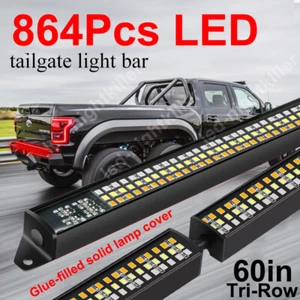 60" LED Rear Tailgate Strip Light Bar Truck Reverse Brake Turn Running Pickup - Foto 1 di 17
