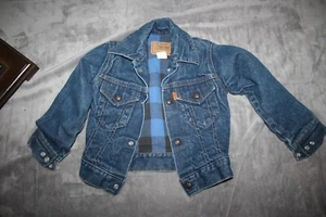 Vintage Levi's Kids Trucker Jacket Sz 5 USA Made Blue Denim Cotton Lined - Picture 1 of 12