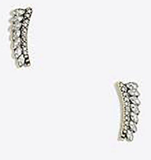 J.Crew Women's Crystal Feather Crawler Stud Earrings NWT 39.99 Item G3986 - Image 1 of 3