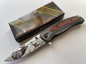 Red Deer 8,75" Federunterstütztes Taschenmesser Hirsch Design Klinge RD-013 - Bild 1 von 4