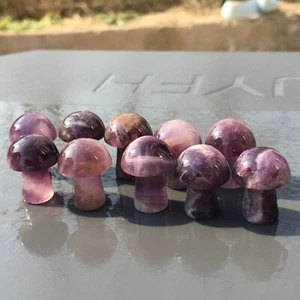 30pc Natural lepidolite Quartz hand Carved mushroom crystal Reiki healing - Picture 1 of 10
