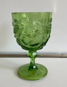 Madonna Inn Flat Rose 5" Wine Glass Goblet - LG Wright - Green - Picture 1 of 1