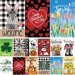 Garden Flags Set of 12 Double-Sided 12 X 18 Inch for All Seasons - Picture 1 of 12