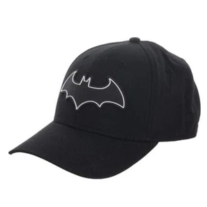 Batman Comic Book Superhero Flex Fit Black Logo Hat - Picture 1 of 5