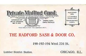 Radford Flügeltür Co Chicago Illinois Werbung Private Versandkarte Postkarte - Bild 1 von 2