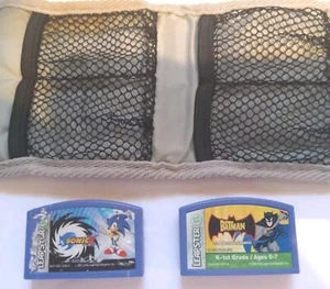 Leapster Leapfrog Mesh Carrying Case And 2 Games Sonic X and Batman Cart. Only - Picture 1 of 13