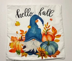 Funda de almohada exterior interior gnomo otoño otoño 17”X17,5” nueva sin etiquetas - Imagen 1 de 7