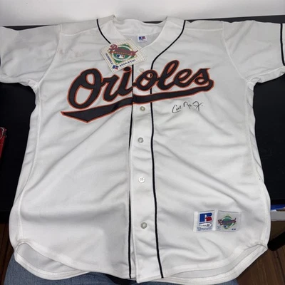 Cal Ripken Autographed Baltimore Orioles Russell Athletic Baseball Jersey JSA - Image 1 of 3