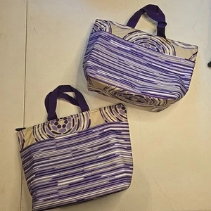 Thirty-One Thermal Tote Lot Of 2 Geo Pop Purple Insulated - Picture 1 of 9