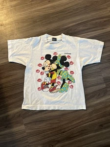 Vintage Mickey Minnie Disney T-Shirt Child 10-12 Raised Single Stitch - Picture 1 of 5