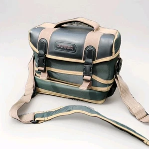 Vintage Retro 90s Cobra Medium Camera Carry Case Shoulder Bag Black Green - Picture 1 of 12