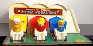 1965 Original Fisher-Price Dump Truckers Play-set #979 w/ Trucks & Little People - Picture 1 of 7