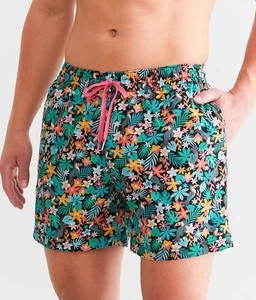 New Men's Size Large Chubbies The Bloomerangs Lined Swim Trunks 5.5" Blk Floral - Picture 1 of 4