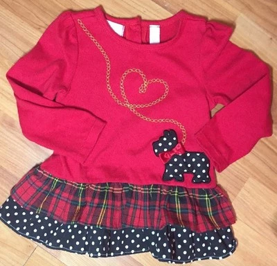 Kids Headquarters Girls Sz. 24 Months Christmas Holiday Top   TWINS! - Image 1 of 4