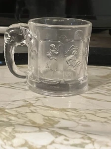 Vintage Imperial Glass Nursery Rhyme Child’s Mug With Elephant Handle Signed  - Picture 1 of 6