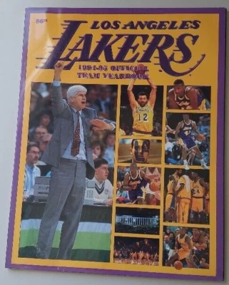 NBA Los Angeles Lakers 1994-95 Team Used Yearbook Del Harris Cover OOP Van Exel - Image 1 of 2