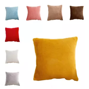 Velvet Cushion Cover Square Throw Pillow Case Home Car Office Sofa Decor 18x18 - Picture 1 of 15
