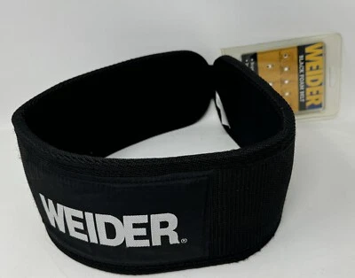 Banda de cinturón de elevación contorneada Weider talla pequeña negra Foto 1 de 3