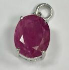 Heavy 18ct White Gold Pendant Large 4.75ct Natural Genuine Ruby