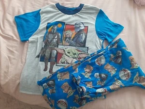 Star Wars Jungen blau grau Pyjama Set Gr. 12 Kurzarm & Pyjama Hose - Bild 1 von 5