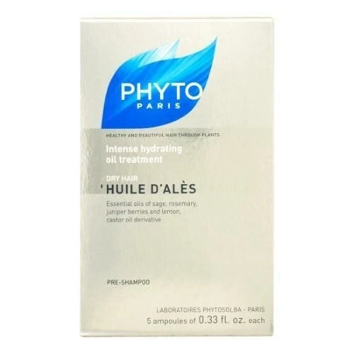 Phyto Huile D'Ales Pre-Shampoo Intense Hydrating Oil Treatment 5 x 0.33 oz  nib - Image 1 of 1