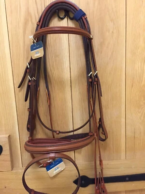 STUBBEN Bridle Leitrim 2300 Monocrown Anatomical TOBACCO Full Horse HOOK STUD - Image 1 of 2