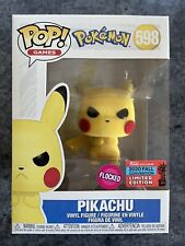 Pikachu Flocked Pokemon #598 Funko pop! vinyl RARE EXCLUSIVE