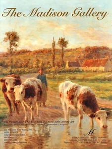 FELIX PLANQUETTE Art Gallery Exhibit ~ Luminous Sunset With Cows PRINT AD ~ 2007 - Picture 1 of 1