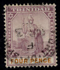 Trinidad Qv Sg118, 4D Dull Purple & Orange, Fine Used. Cat £27.