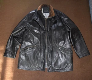 Giorgio, schwarze Herren Lederjacke / Echtleder, Gr. 54, mit Kunst-Pelz - Bild 1 von 13