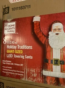 8 Ft Holiday Traditions Giant -Sized LED Towering Santa Holiday Yard Decoration - Picture 1 of 2