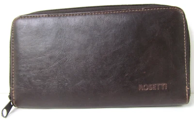 Wallet Rosetti Dark Brown Zip Around Women's Credit Card Zipper Change Pocket A - Image 1 of 4