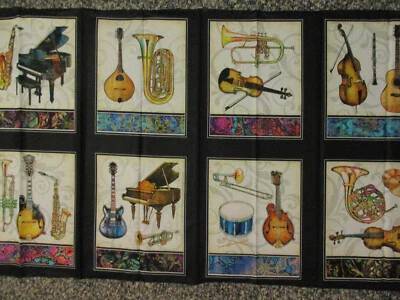GUITAR MUSIC INSTRUMENTS MORE FINE TUNING BLK DIGITAL 8 BLK COTTON FABRIC PANEL  - Image 1 of 4